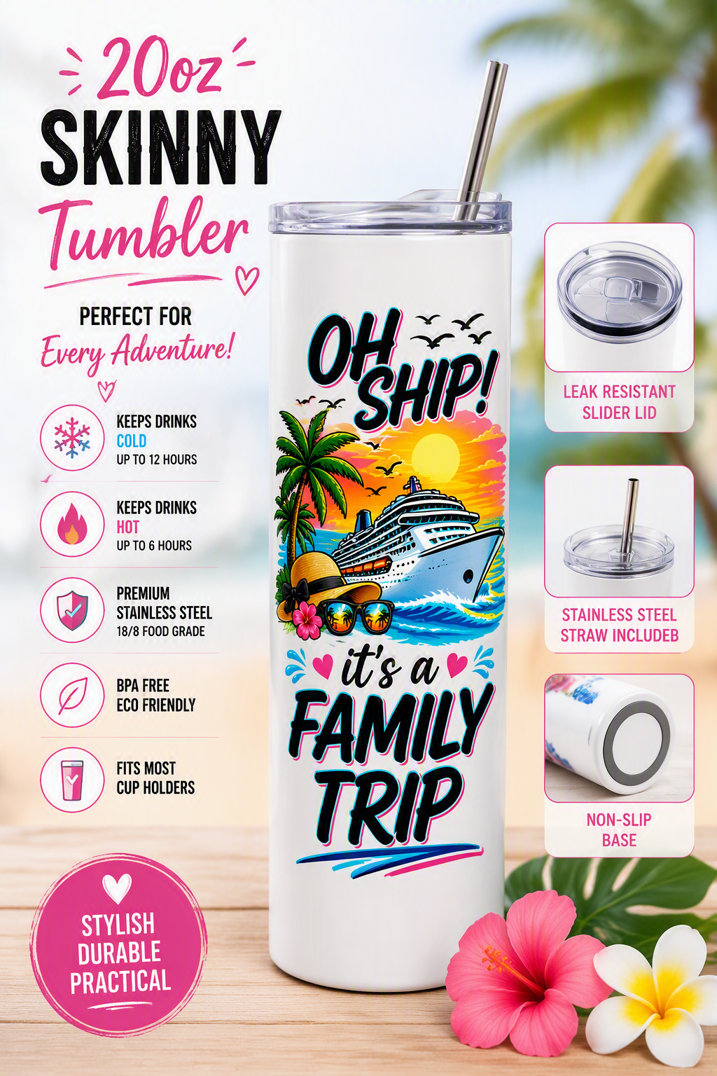 Personalised Cruise Packs - Shirt, Lanyard, Straw/Tumbler/Wine/Coffee