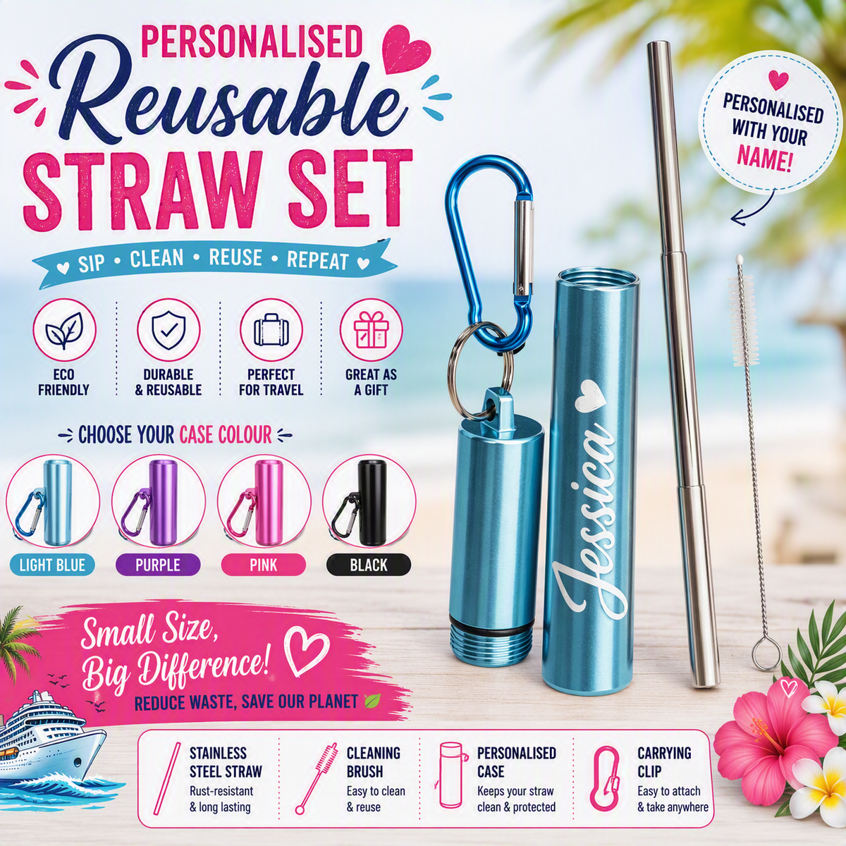 Personalised Cruise Packs - Shirt, Lanyard, Straw/Tumbler/Wine/Coffee