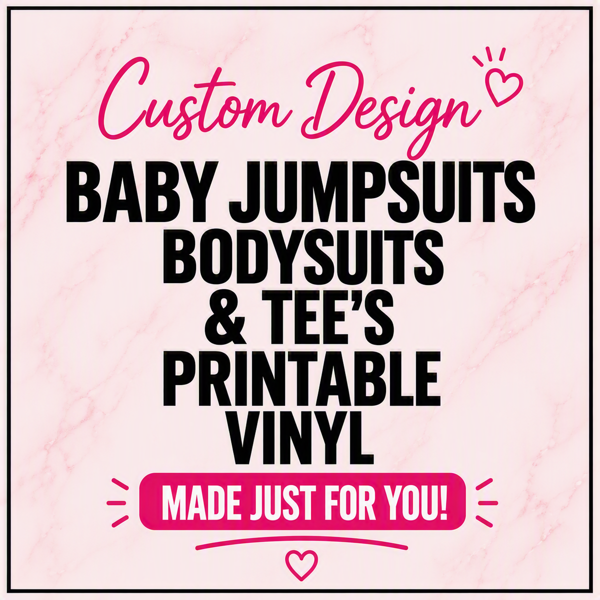 Personalised Baby Jumpsuit/Body Suits & Tee's (Printable Vinyl)