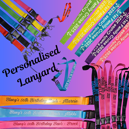 Personalised Lanyard with Detachable Clip (2cm Wide)